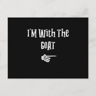 I'm With Goat Halloween Costume Funny Couples Invitation Postcard
