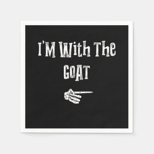 I'm With Goat Halloween Costume Funny Couples Napkin