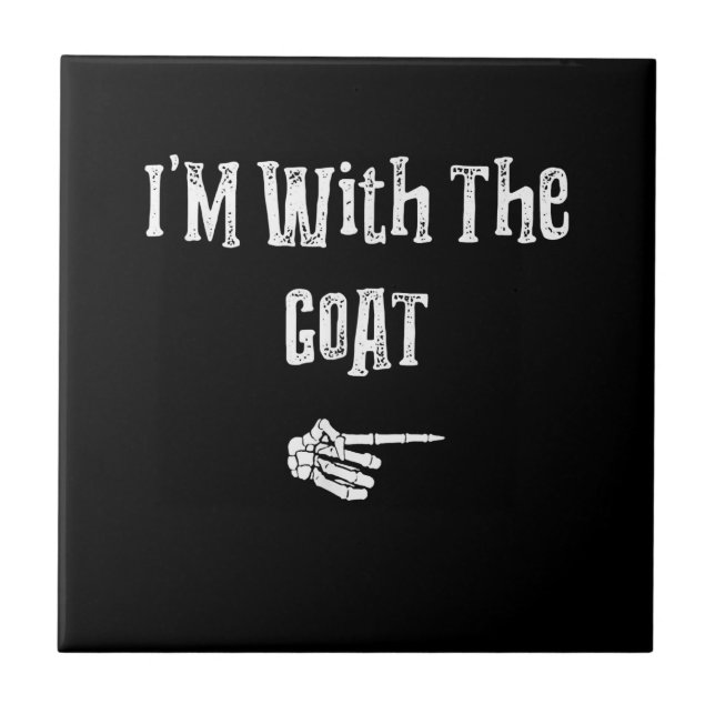I'm With Goat Halloween Costume Funny Couples Tile (Front)