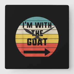 I'm With Goat Halloween Matching Couple Costume Square Wall Clock