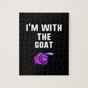 I'm With Goat Tie Dye Halloween Matching Couple Jigsaw Puzzle