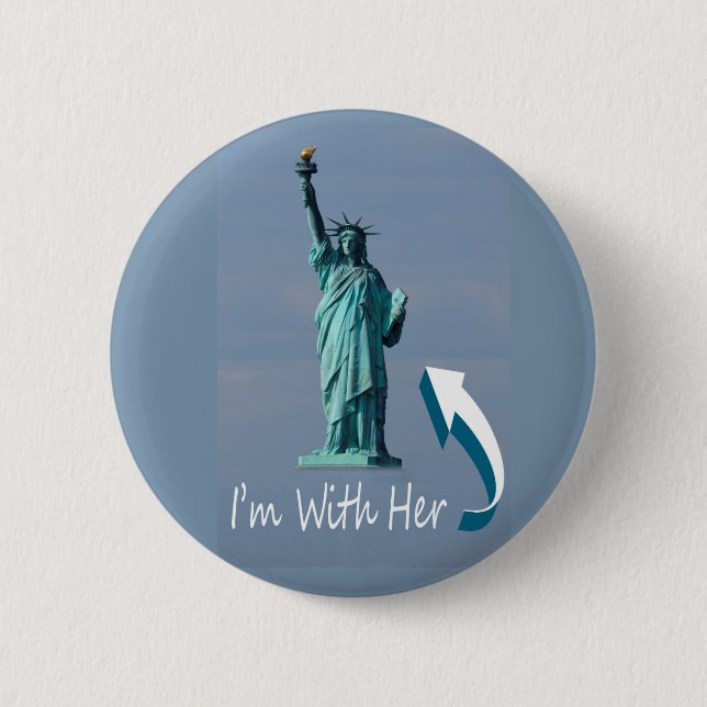 I'm With Her! 6 Cm Round Badge (Front)