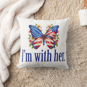 I'm With Her Cute Kamala Harris Butterfly Cushion