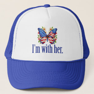 I'm With Her Cute Kamala Harris Butterfly Trucker Hat