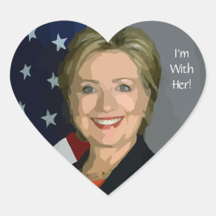 I'm With Her Heart Shaped Hillary Stickers