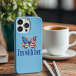 I'm With Her Kamala Blue Butterfly iPhone 15 Case<br><div class="desc">I'm with Her iPhone case. Support Kamala Harris for President. Beautiful American flag butterfly with pretty flowers for a democrat who likes cute political designs.</div>