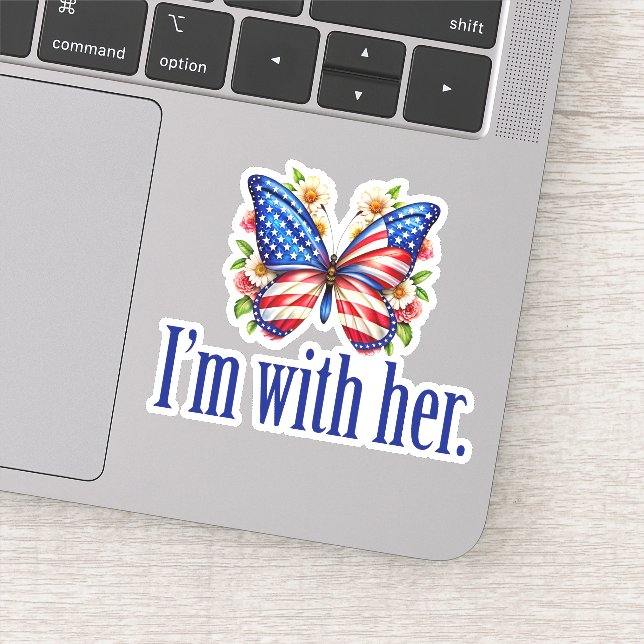 I'm With Her Kamala for President Butterfly Laptop (Detail)