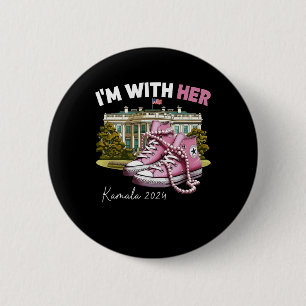 I'm With Her Kamala Harris 2024  6 Cm Round Badge
