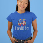 I'm With Her Kamala Harris Butterfly Women's<br><div class="desc">I'm with Her women's tri-blend t-shirt. Support Kamala Harris for President. Beautiful American flag butterfly with pretty flowers for a democrat who likes cute political designs.</div>