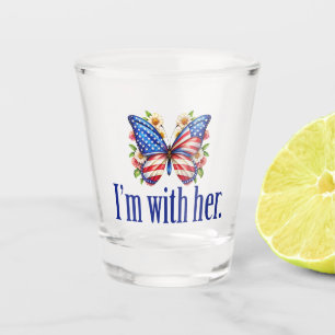 I'm With Her Kamala Harris for President Butterfly Shot Glass