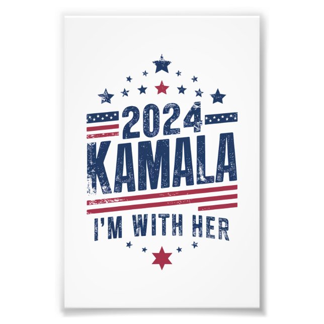 I'm With Her Kamala Vote For 2024 Kamala-Harris Photo Print (Front)