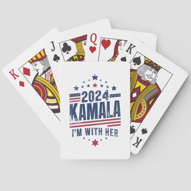 I'm With Her Kamala Vote For 2024 Kamala-Harris Playing Cards (Back)