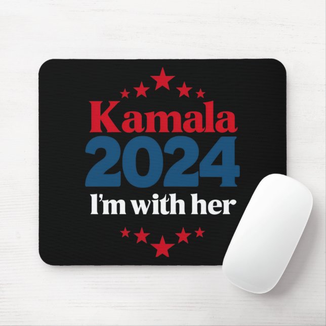 I'm With Her Kamala Vote For 2024 President Kamala Mouse Mat (With Mouse)