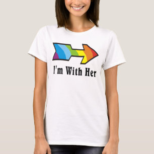 I'm With Her - Rainbow Arrow Left T-Shirt
