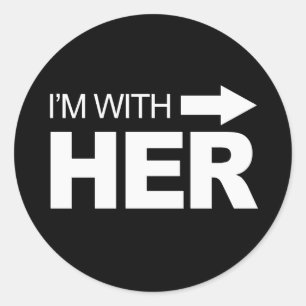 I'm with her (right) -.png classic round sticker