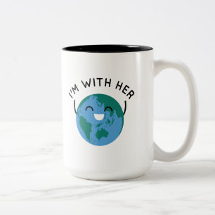 I'm With Her Two-Tone Coffee Mug