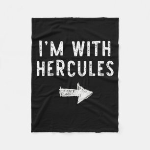 Im with Hercules Funny Halloween Couple Costume Fleece Blanket
