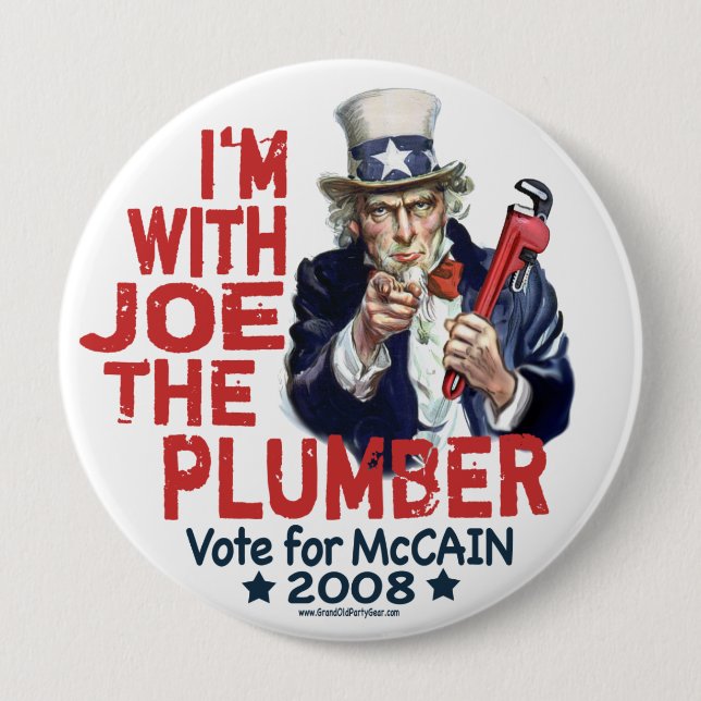 I'm with Joe the Plumber Button (Front)