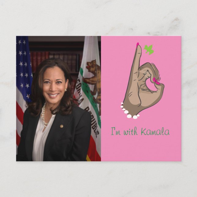 I'm with Kamala Postcard (Front)