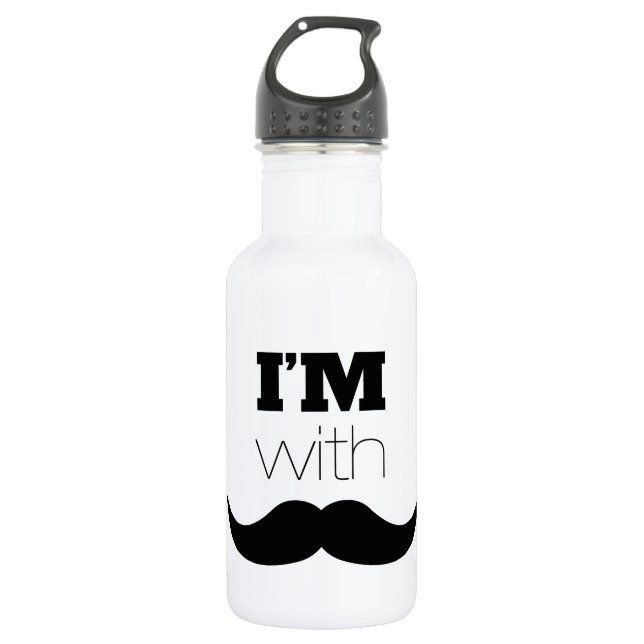 I'm With Moustache 532 Ml Water Bottle (Front)