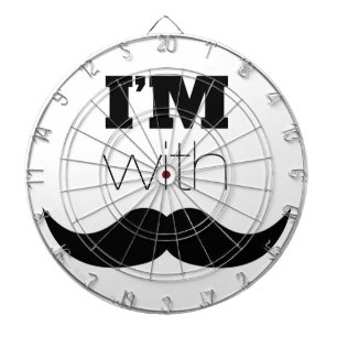 I'm With Moustache Dartboard