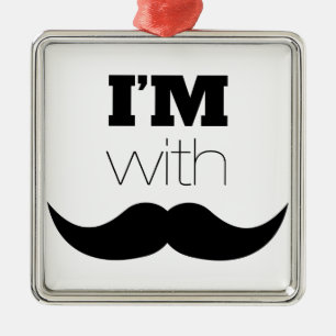 I'm With Moustache Metal Tree Decoration