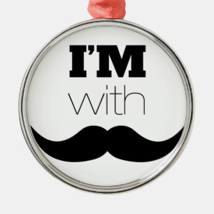 I'm With Moustache Metal Tree Decoration