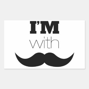 I'm With Moustache Rectangular Sticker