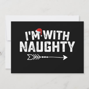 I'm With Naughty Matching Christmas Couples Invitation