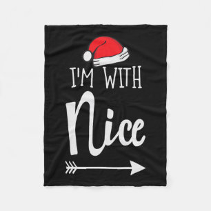 I'm With Nice I Christmas Twosome Gift Costume For Fleece Blanket