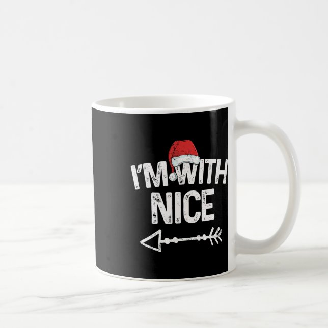 I'm With Nice Matching Christmas Couples Costume  Coffee Mug (Right)