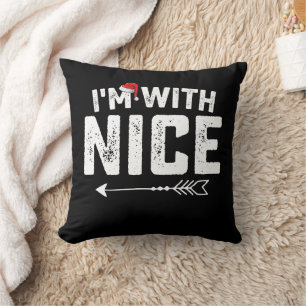 I'm With Nice Matching Christmas Couples Family Cushion