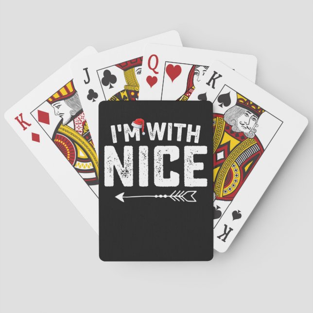 I'm With Nice Matching Christmas Couples Family Playing Cards (Back)