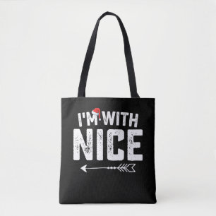 I'm With Nice Matching Christmas Couples Family Tote Bag