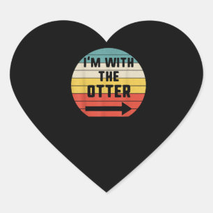 I'm With Otter Halloween Matching Couple Costume Heart Sticker