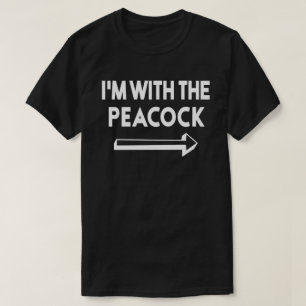 I'm With Peacock Easy Halloween Matching Couples T-Shirt