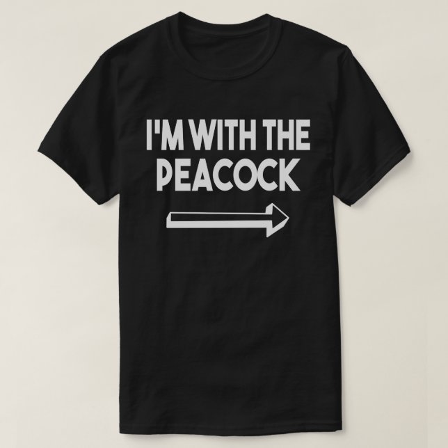 I'm With Peacock Funny Matching Costume Halloween T-Shirt (Design Front)