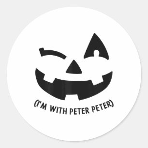 Im With Peter Couple Halloween Adult Women Her Eat Classic Round Sticker