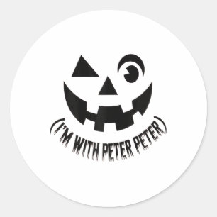 I'm With Peter Pumpkin Eater Couples Halloween Cos Classic Round Sticker
