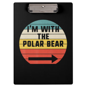 Im With Polar Bear Halloween Animal Lover Clipboard