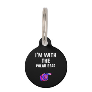 Im With Polar Bear Tie Dye Halloween Couple Pet Tag