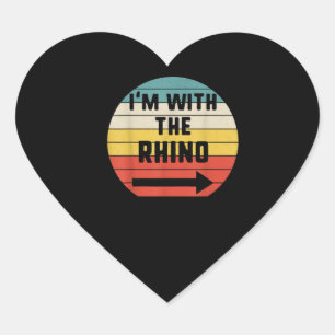 I'm With Rhino Halloween Matching Couple Costume Heart Sticker