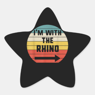 I'm With Rhino Halloween Matching Couple Costume Star Sticker