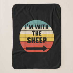 Im With Sheep Halloween Matching Couple Gift Sherpa Blanket