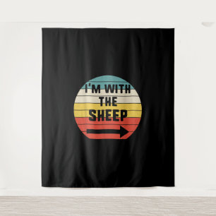 Im With Sheep   Halloween Matching Couple Gift Tapestry