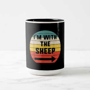 Im With Sheep Halloween Matching Couple Gift Two-Tone Coffee Mug