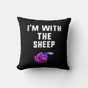 Im With Sheep Tie Dye Halloween Dog Present Cushion