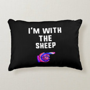 Im With Sheep Tie Dye Halloween Dog Present Decorative Cushion