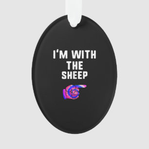 Im With Sheep Tie Dye Halloween Dog Present Ornament