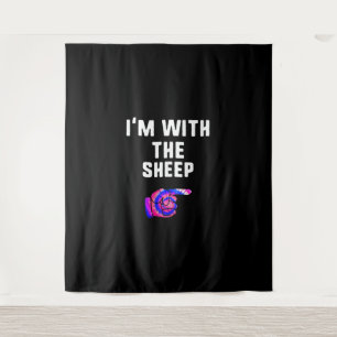 Im With Sheep Tie Dye Halloween Dog Present Tapestry
